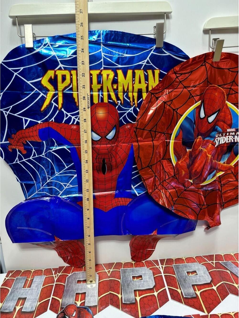 Spider-Man Birthday Party Decorations Set Banner Foil Balloons Cupcake Picks New - Picture 12 of 13